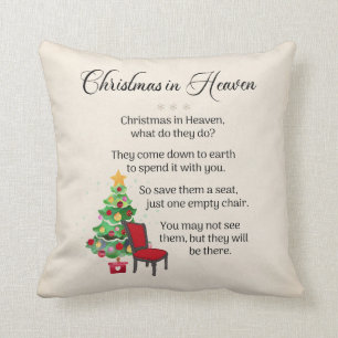 Christmas In Heaven - Empty Chair Throw Pillow