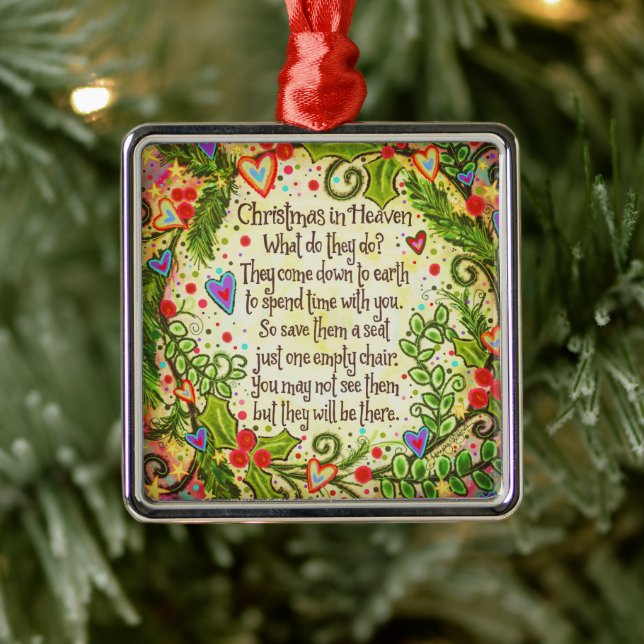 Christmas in Heaven Inspirational Holiday Metal Ornament (Tree)