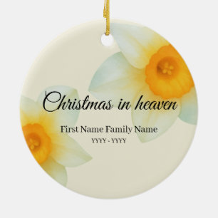 Christmas in heaven memorial ornament daffodil