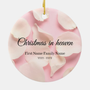 Christmas in heaven memorial ornament rose petals 