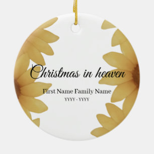 Christmas in heaven memorial ornament sunfkower