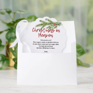 Christmas In Heaven Poem Memorial Photo Greenery Ornament Card