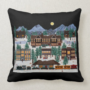 "Christmas in Historic Bend, Oregon" Throw Pillow