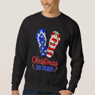 Christmas In July 4th Of July Flip Flop Us Flag Sweatshirt