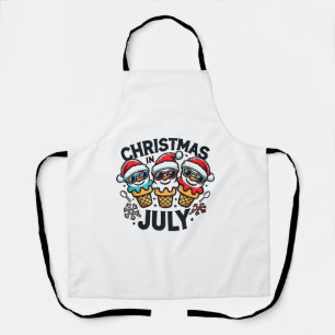 Christmas in July 4th of July Ice Cream USA  Apron