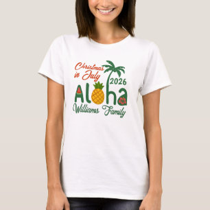 Christmas In July Aloha Personalized T-Shirt