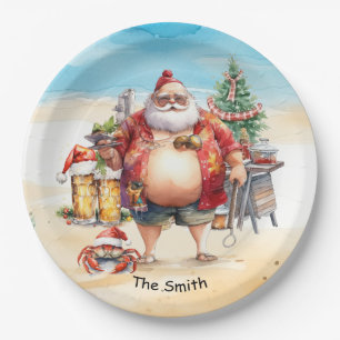 Christmas in July at the beach  Paper Plate