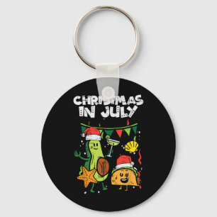 Christmas In July Avocado Taco Summer Mexican Men  Keychain