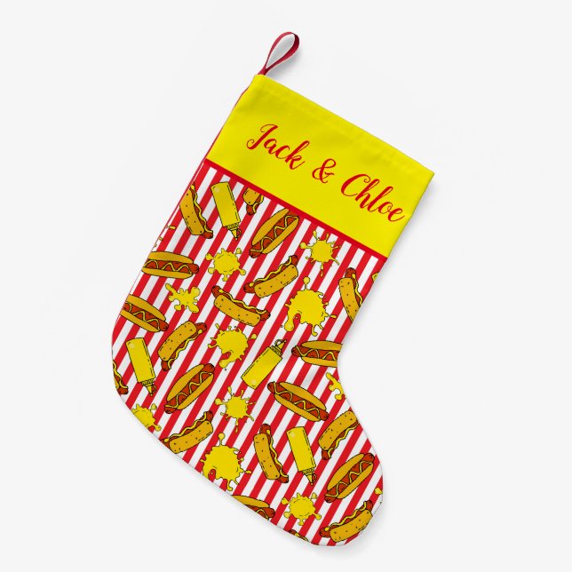 Christmas in July BBQ Food Pattern Small Christmas Stocking (Front (Hanging))