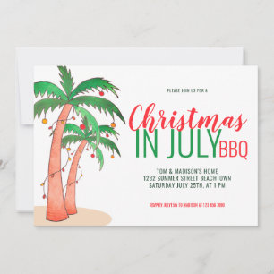 Christmas in July BBQ Invitation