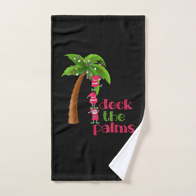 Christmas In July Beach Deck Palms Cruise Hand Towel (Hand Towel)