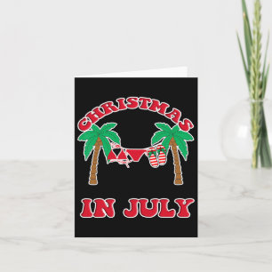 Christmas In July Bikini Flip Flops Palm Tree Card