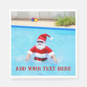 Christmas in July Birthday or Summer Pool Party Napkin