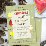 Christmas in July Birthday Party Invitation<br><div class="desc">Can be used for any age birthday in July if you're having a fun and festive Christmas themed birthday party</div>
