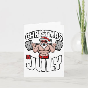 Christmas In July Bodybuilder Santa Beach Squat Gy Card