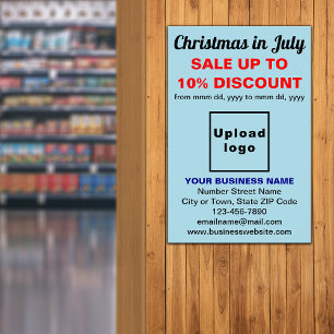 Christmas in July Business Sale Light Blue Poster