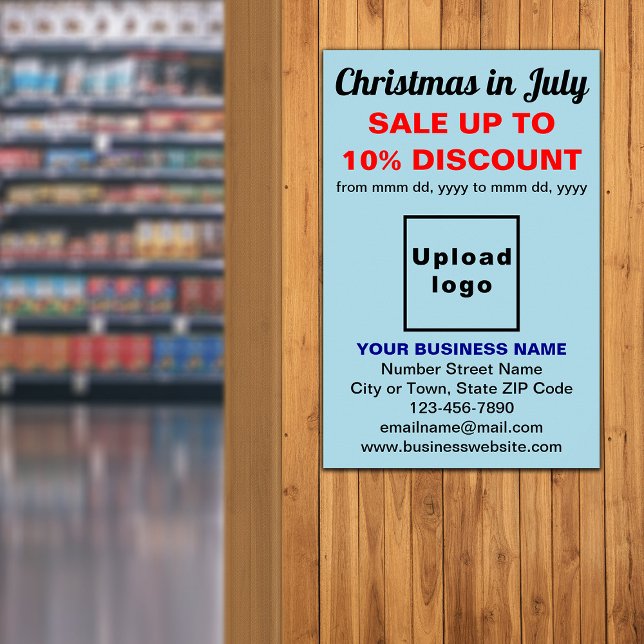 Christmas in July Business Sale Light Blue Poster (Creator Uploaded)