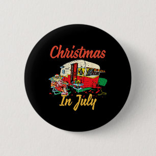 Christmas In July Camping Camper 2 Inch Round Button