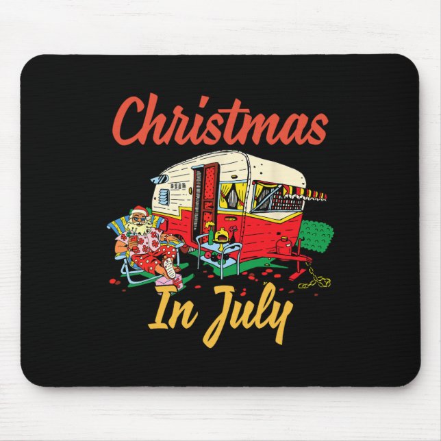 Christmas In July Camping Camper  Mouse Pad (Front)