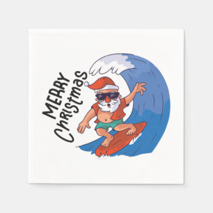 Christmas in July Card Classic Round Sticker Napkin