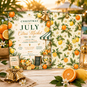 Christmas in July Citrus Summer Party Invitation