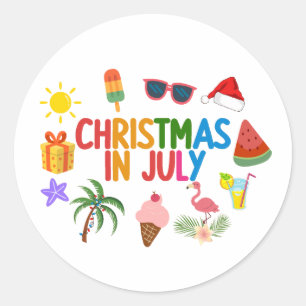 Christmas in July Classic Round Sticker