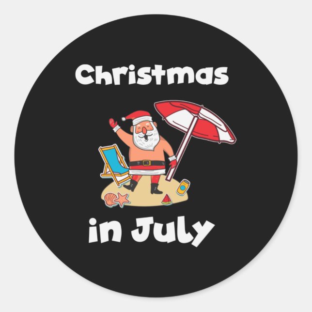 Christmas In July Classic Round Sticker (Front)