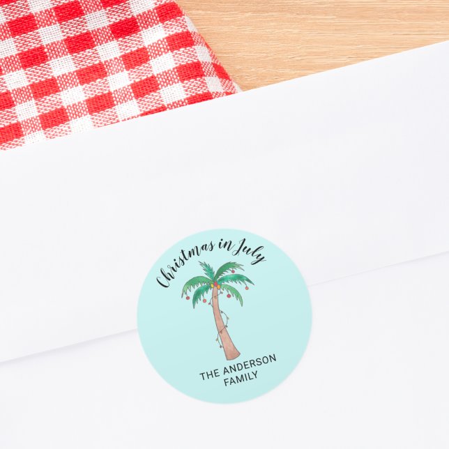 Christmas In July  Classic Round Sticker (Creator Uploaded)