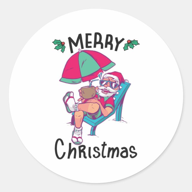 Christmas in July Classic Round Sticker (Front)