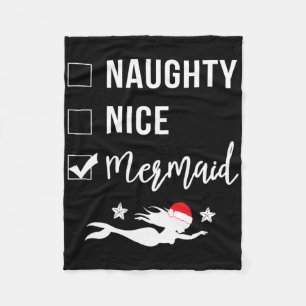 Christmas In July - Coastal Beach - Naughty Nice M Fleece Blanket