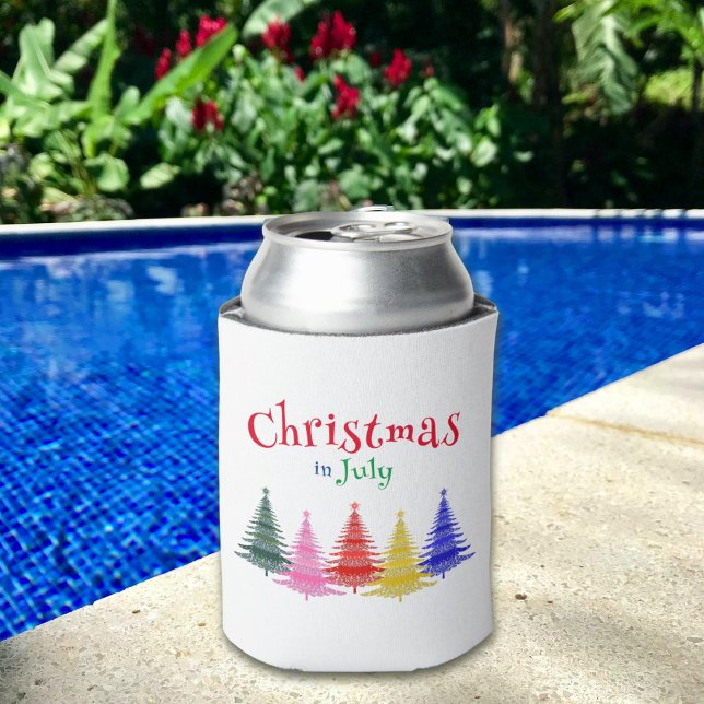 Christmas in July Colourful Fun Party Can Cooler (Creator Uploaded)