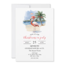 Christmas in July Custom Company Name Flamingo