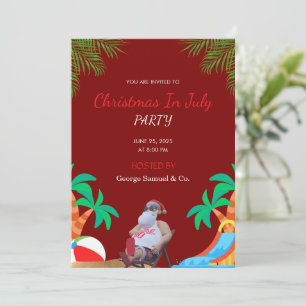 Christmas in July   Custom Company Name & Logo Invitation