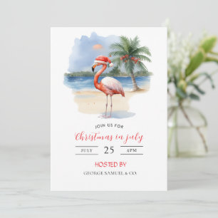 Christmas in July Custom Company Name Logo & Text Invitation
