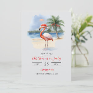 Christmas in July Custom Company Name Logo & Text Invitation
