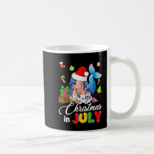 Christmas In July Cute Anime Mermaid Santa Hat Sum Coffee Mug