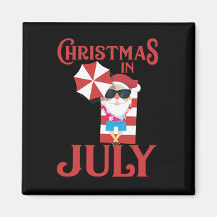 Christmas In July Cute Beach Santa Claus Gift  Magnet