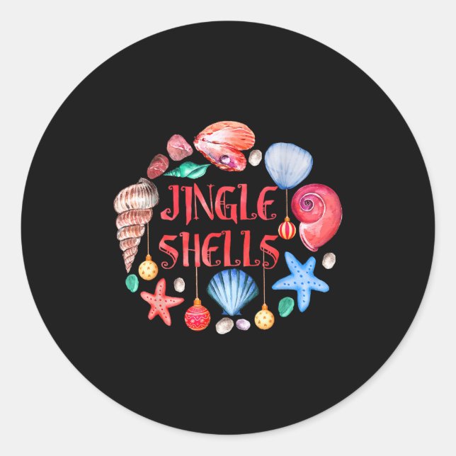 Christmas In July Cute Beach Santa Claus Jingle Sh Classic Round Sticker (Front)