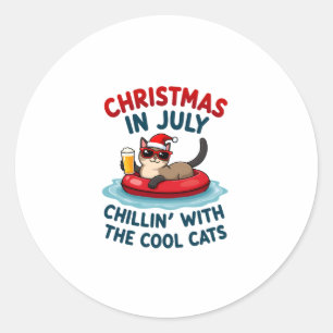 Christmas In July Daddy Mommy Chillin With The Sia Classic Round Sticker