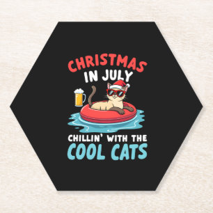 Christmas In July Daddy Mommy Chillin With The Sia Paper Coaster