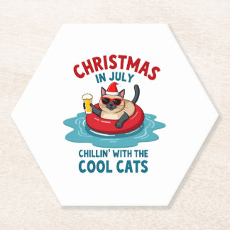 Christmas In July Daddy Mommy Chillin With The Sia Paper Coaster