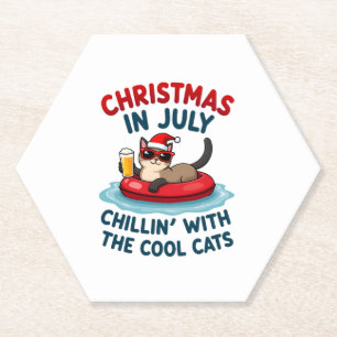 Christmas In July Daddy Mommy Chillin With The Sia Paper Coaster