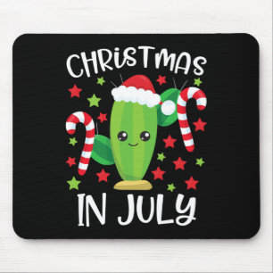 Christmas In July Desert Cactus Cute Santa Succule Mouse Pad