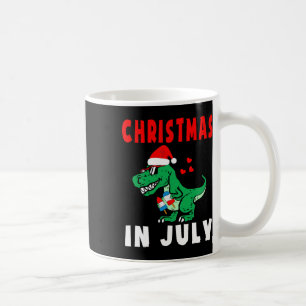 Christmas In July Dinosaur Ice Pops Xmas Santa Hat Coffee Mug