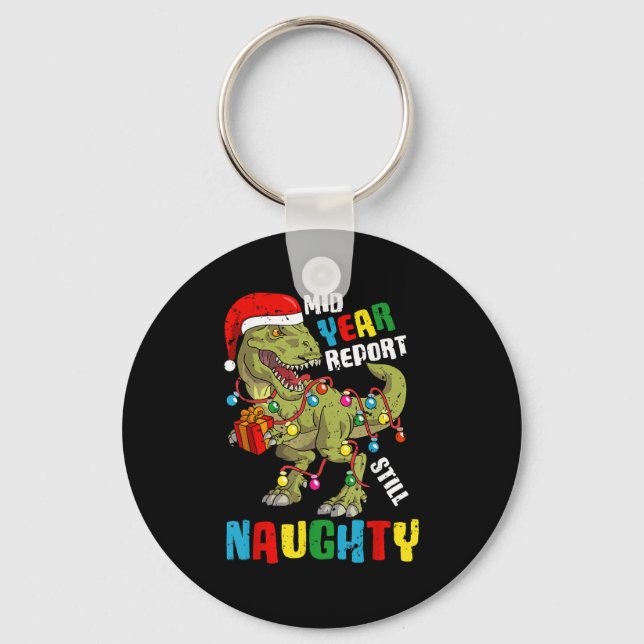 Christmas In July Dinosaur T Rex Summer Kids Boys  Keychain (Front)