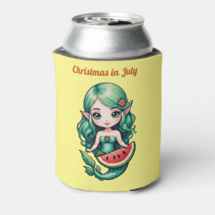 Christmas in July Elf Mermaid Thunder_Cove Can Cooler