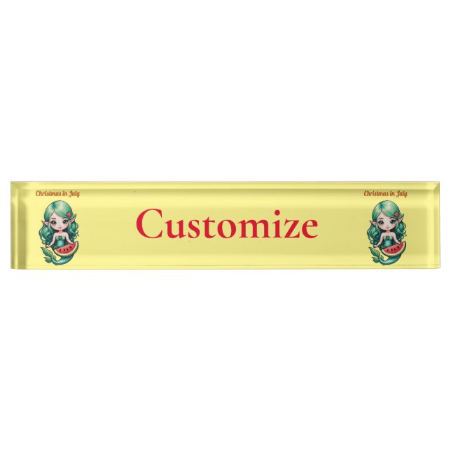 Christmas in July Elf  Mermaid Thunder_Cove  Nameplate (Front)