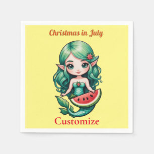 Christmas in July Elf  Mermaid Thunder_Cove  Napkin