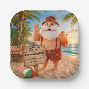 Christmas in July Family BBQ  Paper Plate