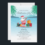 Christmas in July Family Summer BBQ Beach Party Invitation<br><div class="desc">Cool,  fun,  bright Christmas in July summer party invitation for friends and family to celebrate your mid year summer family parties or delayed Christmas. Customize this card by clicking on the "Personalize" button above to change the placeholder text</div>